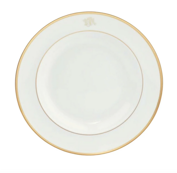 Monogrammed Dinner White | Gold