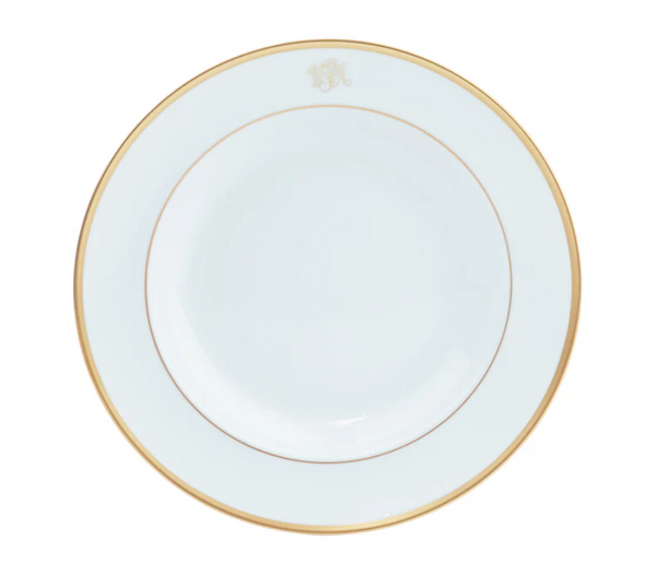 Monogrammed Salad Ultra White| Gold