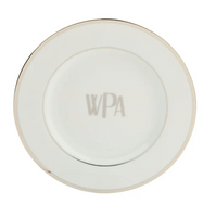 Monogrammed B&B Plate White | Platinum