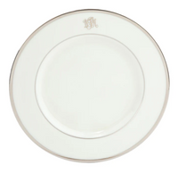 Monogrammed Dinner Plate White | Platinum