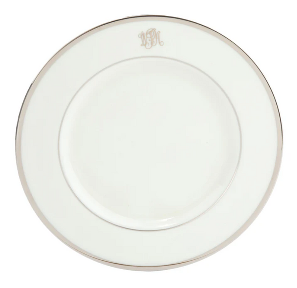 Monogrammed Dinner Plate White | Platinum
