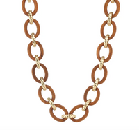Earth Goddess Link Necklace 17"+2" | Teak