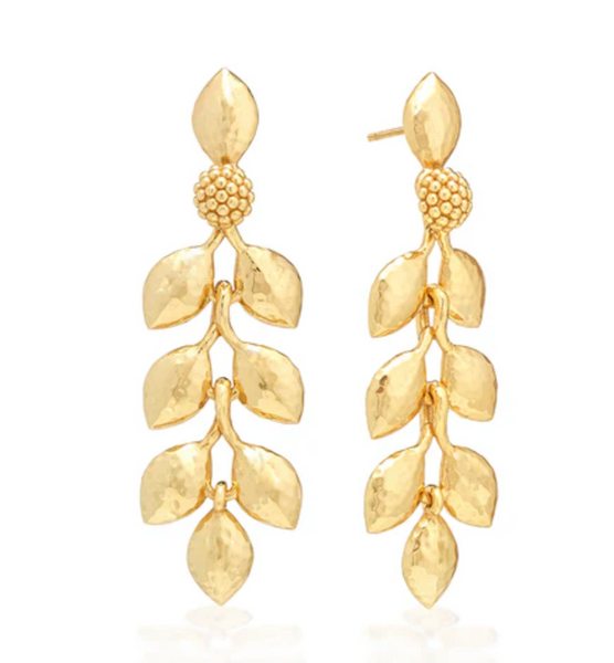 Golden Laurel Dangle Earrings | Gold