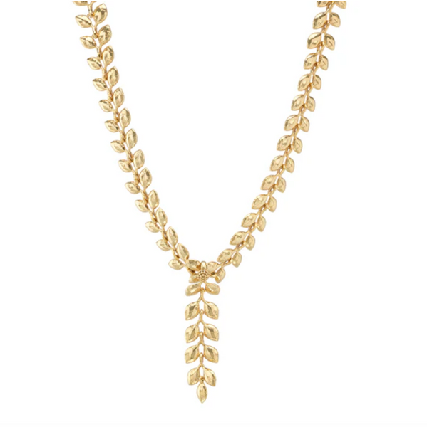 Golden Laurel Convertible Necklace 16"+2" | Gold