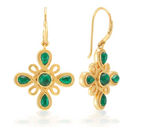 Monique Gem Dangle Earrings | Malachite