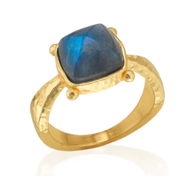 Mystic Eye Gem Size 8 Ring | Blue Labradorite