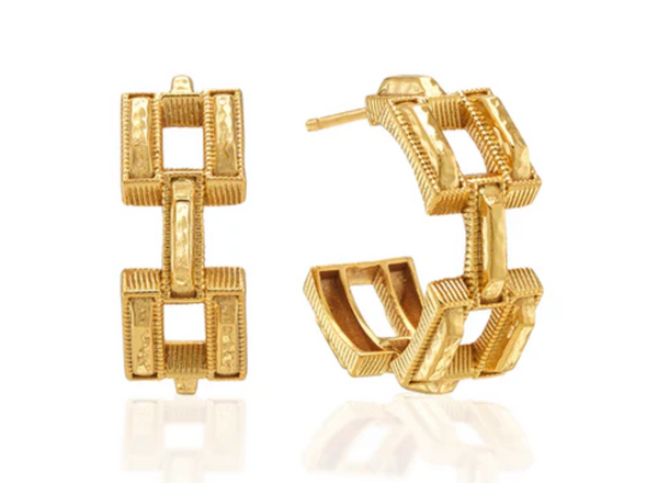 Pathway Link Hoop Earrings | Gold