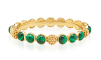 Berry Gem Hinged Bangle | Malachite