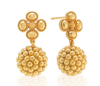 Berry Clover Drop Earrings | Gold