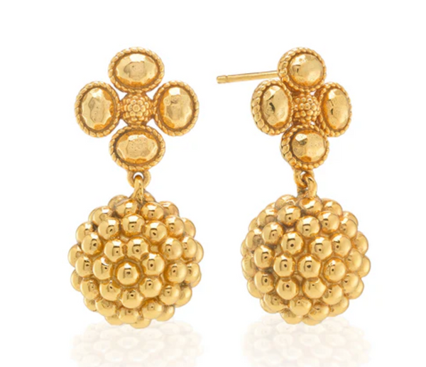Berry Clover Drop Earrings | Gold