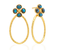 Berry Clover Teardrop Earrings | Blue Labradorite