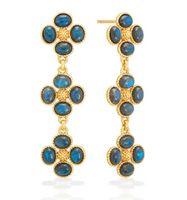 Berry Clover Linear Earrings | Blue Labradorite