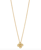 Berry Clover Station Necklace 16"+2" | Gold