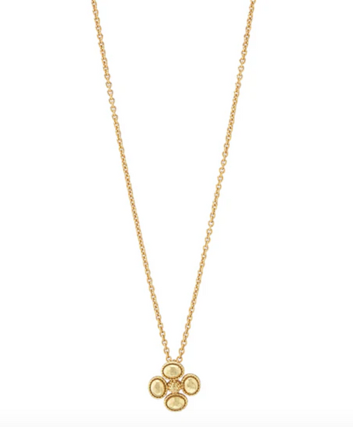 Berry Clover Station Necklace 16"+2" | Gold