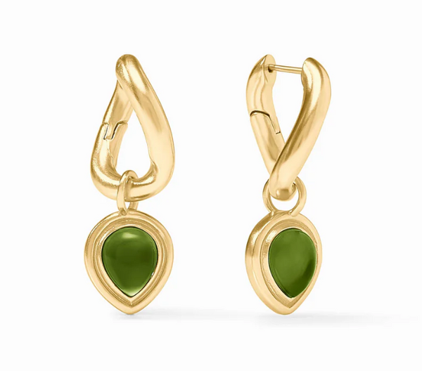 Dolce Hoop & Charm Earring | Iridescent Palmetto Green