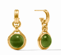 Solara Hoop & Charm Earring | Iridescent Palmetto Green