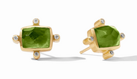 Clara Stud | Iridescent Palmetto Green