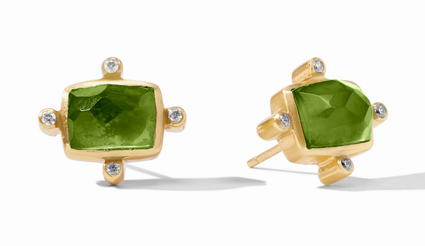 Clara Stud | Iridescent Palmetto Green