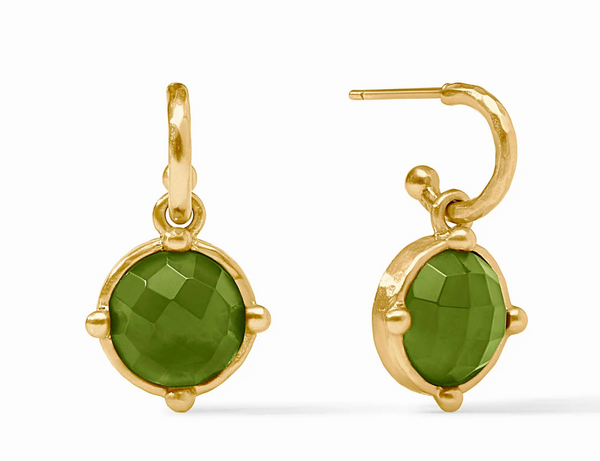 Honeybee Hoop & Charm Earring | Iridescent Palmetto Green