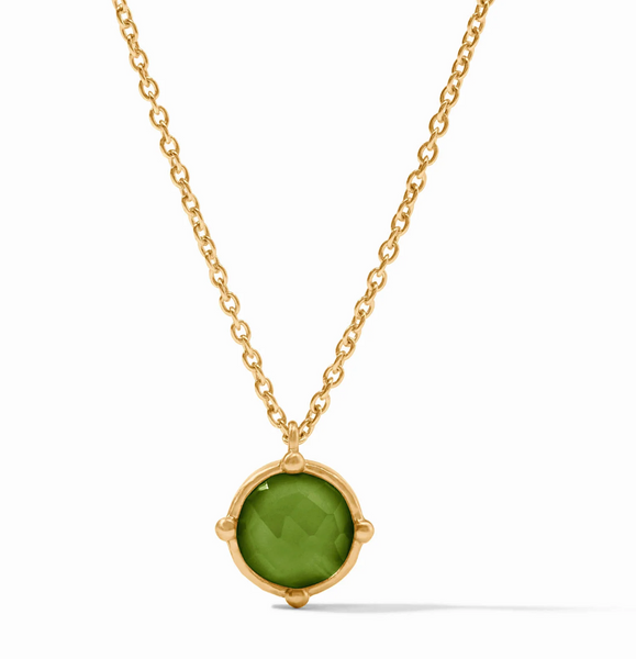 Honeybee Solitaire Necklace | Iridescent Palmetto Green