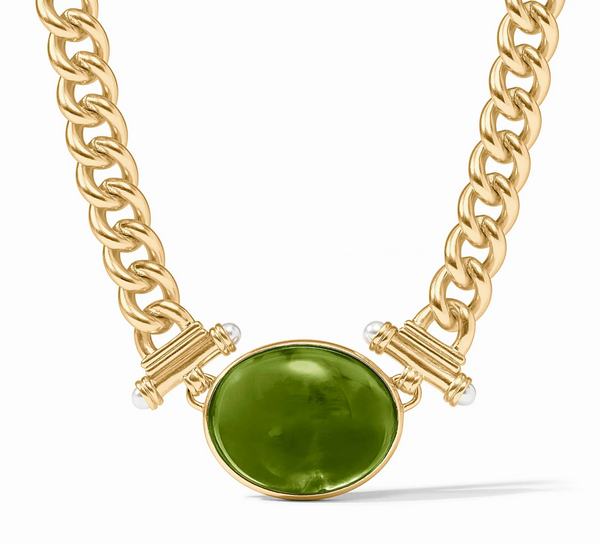 Dolce Statement Necklace | Iridescent Palmetto Green