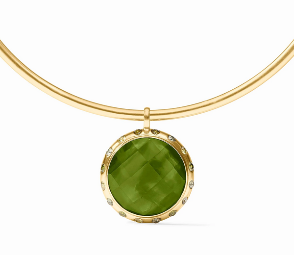 Rainbow Statement Necklace | Iridescent Palmetto Green