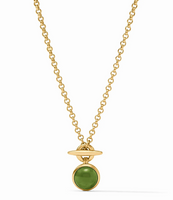 Solara Solitaire Necklace | Iridescent Palmetto Green