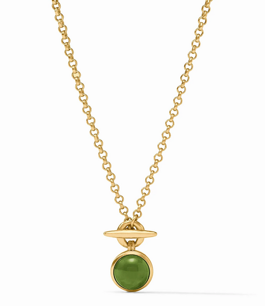 Solara Solitaire Necklace | Iridescent Palmetto Green