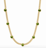 Dolce Delicate Station Necklace | Iridescent Palmetto Green