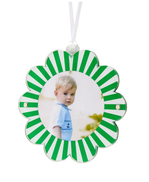 Double Sided Daisy Ornament Frame | Green & White