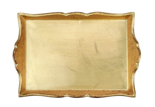 Florentine Rectangular Wooden Handled Tray | Small
