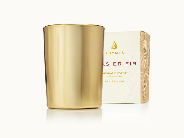 Frasier Fir Gilded Gold Votive Candle