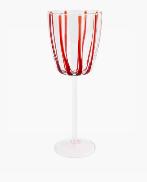 Nuovo Stripe Wine Glass | Red