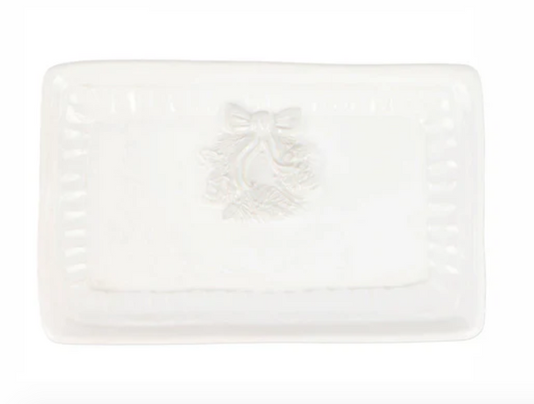 Pietra Natale Wreath Rectangular Tray