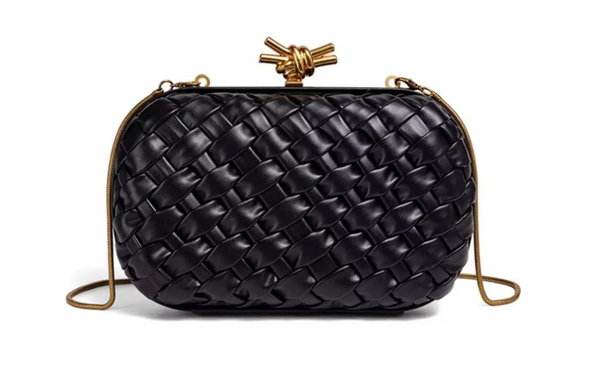 Bonsoir Woven Clutch | Black