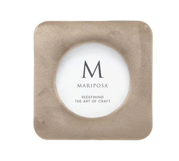 Lola Beige Velvet Round Frame | 4x4