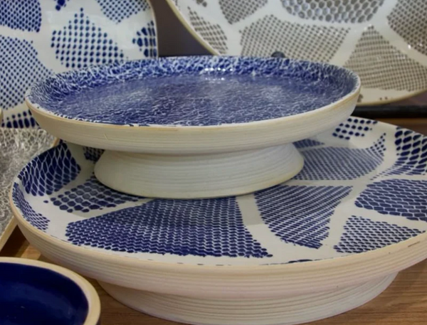 Large Pedestal Cake Stand | Mod Cobalt