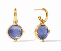 Honeybee Hoop & Charm Earrings | Iridescent Tanzanite Blue