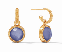 Fleur-De-Lis Hoop & Charm Earring | Iridescent Tanzanite Blue