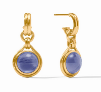 Solara Hoop & Charm Earring | Iridescent Tanzanite Blue