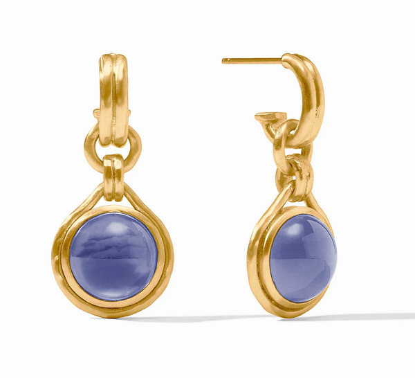 Solara Hoop & Charm Earring | Iridescent Tanzanite Blue