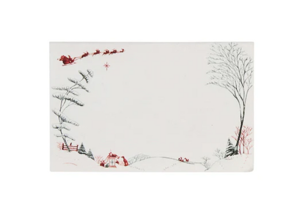 Country Estate Winter Frolic Evergreen Place Cards | Set 12