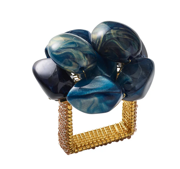 Bonton Napkin Ring | Navy/Gold