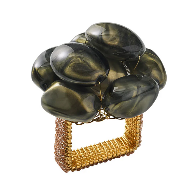 Bonton Napkin Ring | Gray/Gold