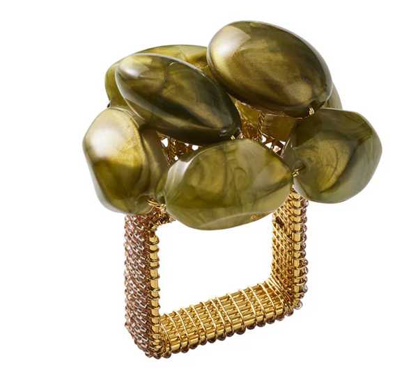 Bonton Napkin Ring | Green/Gold