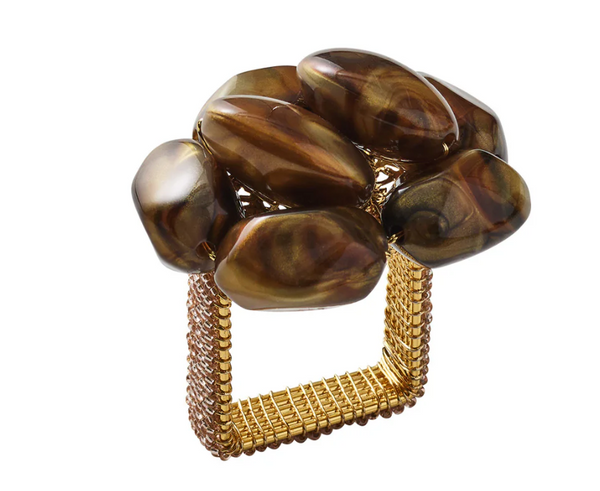 Bonton Napkin Ring | Brown/Gold
