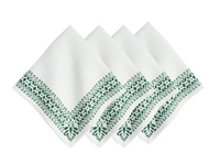 Iberian Border Napkins Set 4 | Evergreen