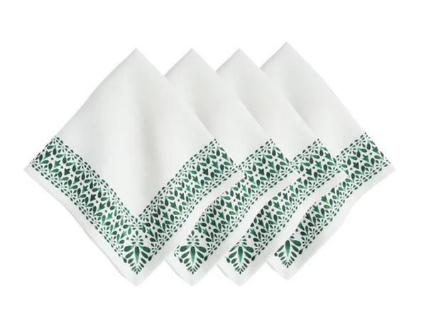 Iberian Border Napkins Set 4 | Evergreen