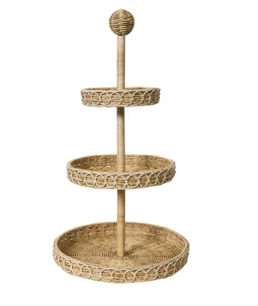 Provence Rattan 3-Tier Shelf | Whitewash