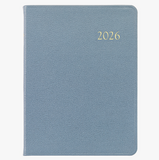 2026 Leather Desk Diary | Slate Blue Pebble Grain Leather